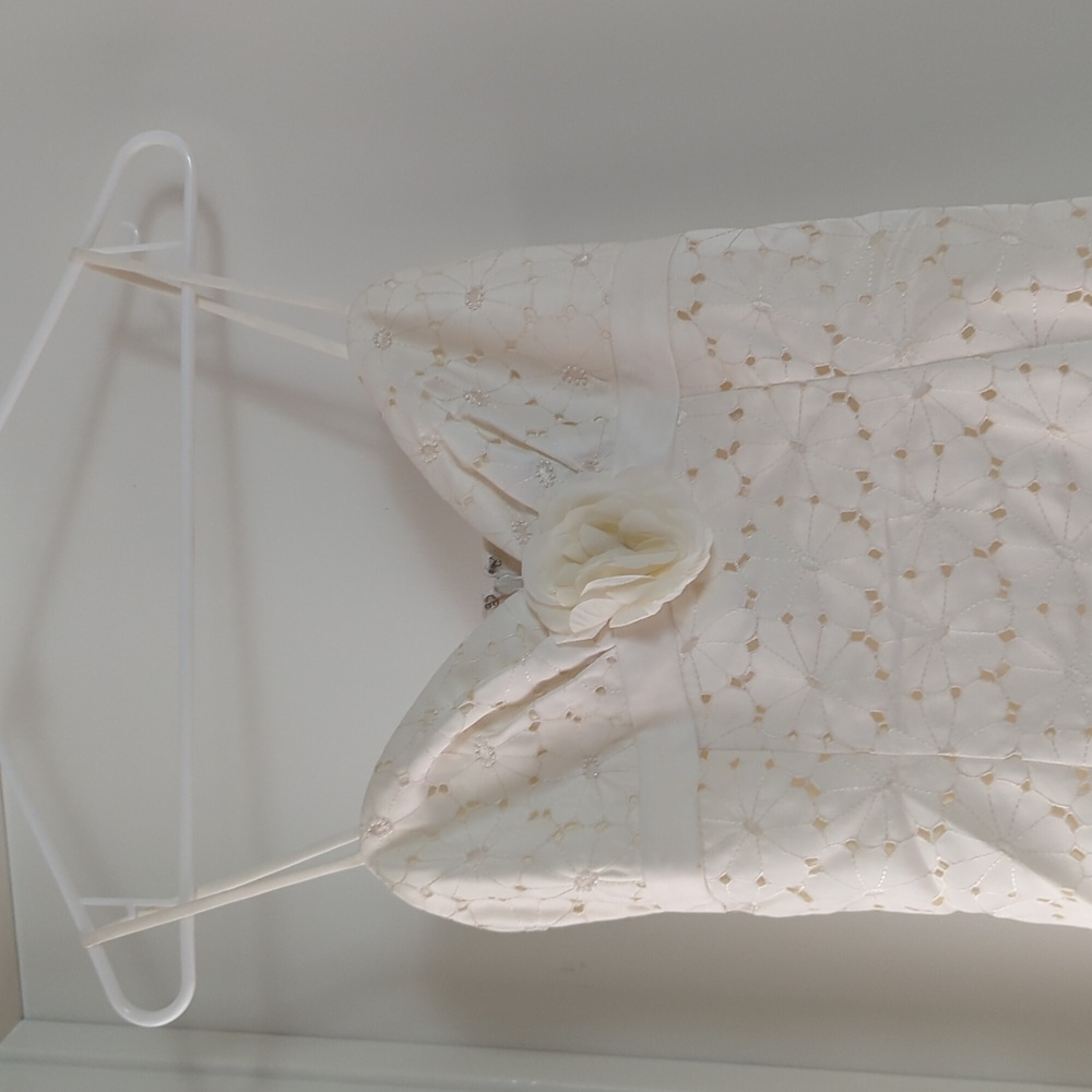 🆕 Marina Rinaldi cream rosette dress size 4 - Picture 9 of 13